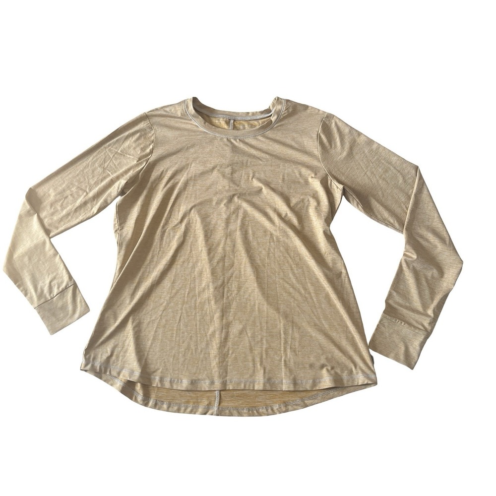 Eddie Bauer Women's Size L Athletic Long Sleeve T-Shirt Yellow Heather Thumbhole
